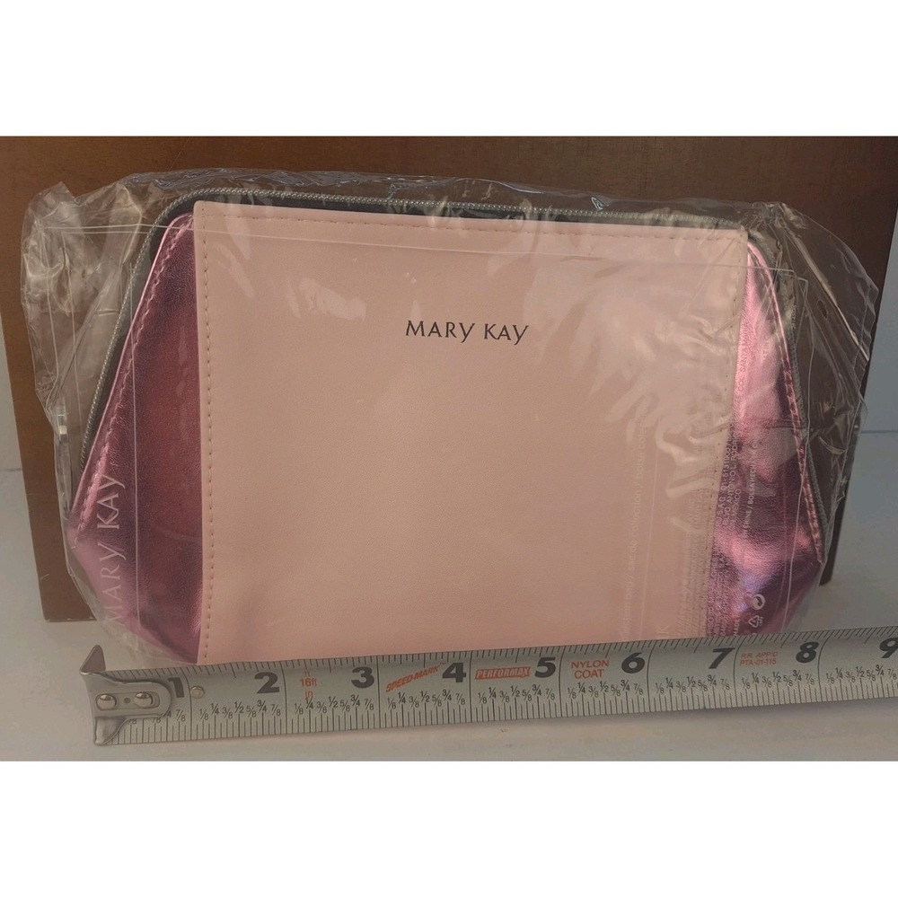 Mary Kay Pink Makeup Bag Metallic New in Bag 9 x 6 Collection Bag